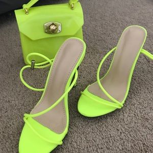 Neon Green Heels & Mini bag